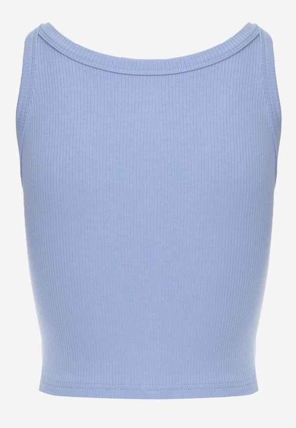 Renee - Niebieski Top na Ramiączkach Basic Prążkowany Zitira. Okazja: na co dzień. Kolor: niebieski. Materiał: prążkowany. Długość rękawa: na ramiączkach. Styl: casual