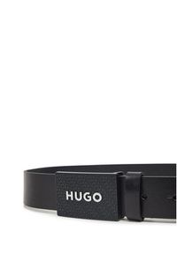 Hugo - HUGO Pasek Męski 50536879 Czarny. Kolor: czarny. Materiał: skóra