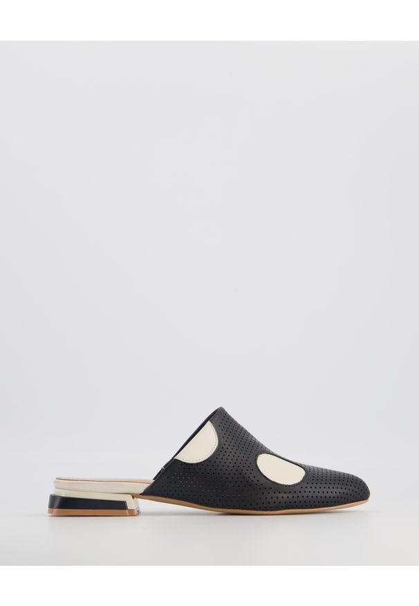 Venezia - KLAPKI MULE 04287598D BLACK. Materiał: skóra, syntetyk. Obcas: na obcasie. Wysokość obcasa: średni