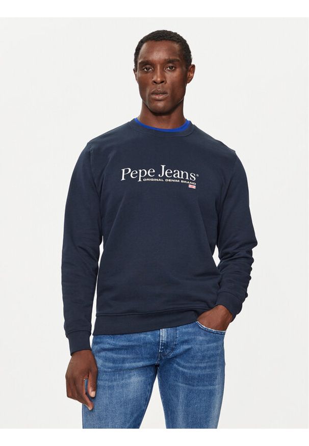 Pepe Jeans Bluza PM582699 Granatowy Regular Fit. Kolor: niebieski. Materiał: bawełna