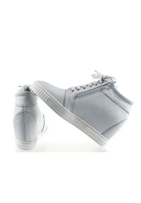 Inna - Sneakersy skórzane białe J. Wolski. Kolor: biały. Materiał: skóra. Obcas: na koturnie #6