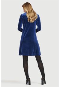 Cellbes - Sukienka z aksamitu. Typ kołnierza: dekolt w kształcie V. Kolor: niebieski. Materiał: jersey. Długość rękawa: długi rękaw. Styl: elegancki #2