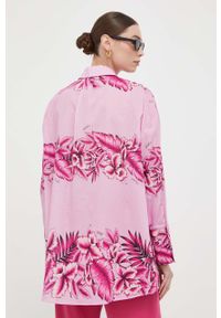 Pinko koszula bawełniana damska kolor różowy relaxed z kołnierzykiem klasycznym. Typ kołnierza: kołnierzyk klasyczny. Kolor: różowy. Materiał: bawełna. Styl: klasyczny #3