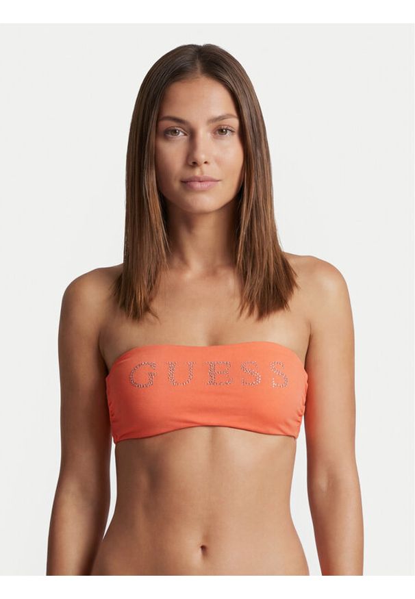 Guess Góra od bikini E6GJ45 KF442 Pomarańczowy. Kolor: pomarańczowy. Materiał: syntetyk