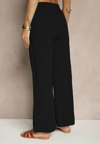 Renee - Czarne Bawełniane Spodnie z Kokardą Davilena. Okazja: na co dzień. Stan: podwyższony. Kolor: czarny. Materiał: bawełna. Styl: elegancki, casual #5