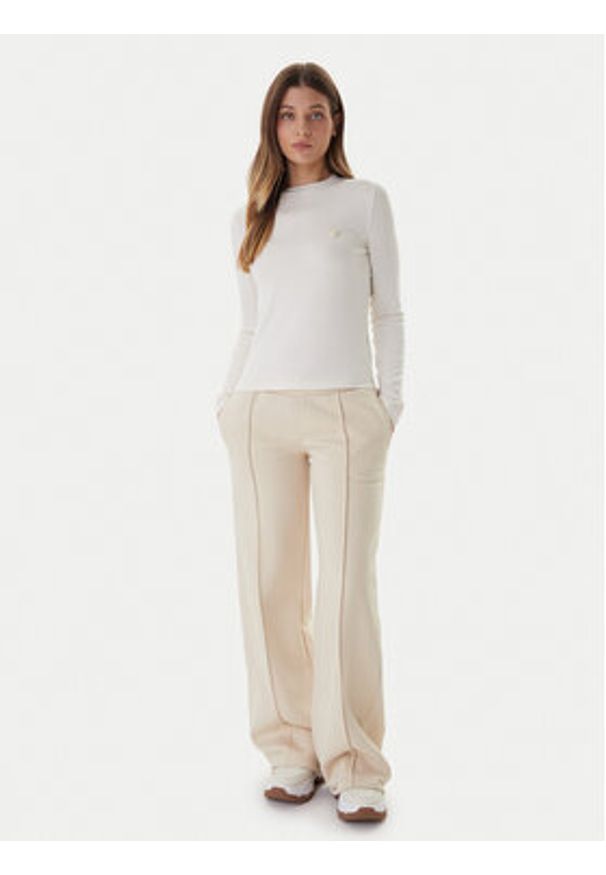 Guess Bluzka V6RI00 KD741 Écru Slim Fit. Materiał: bawełna