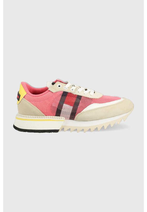 Tommy Jeans sneakersy EN0EN01785.TIJ.CLEAT.W kolor różowy. Nosek buta: okrągły. Zapięcie: sznurówki. Kolor: różowy. Materiał: guma