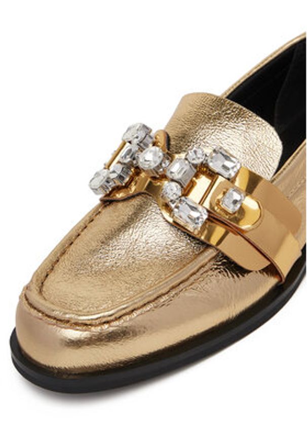 Eva Minge Loafersy AMARYLLIS-V1792B-315 Złoty. Kolor: złoty. Materiał: skóra