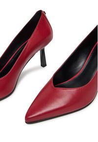 Hugo - HUGO Szpilki Katniss 50552669 Bordowy. Kolor: czerwony. Materiał: skóra. Obcas: na szpilce #4