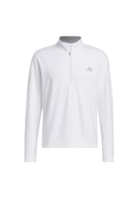 Adidas - Elevated 1/4-Zip Pullover. Typ kołnierza: golf. Kolor: biały. Materiał: materiał. Sport: golf