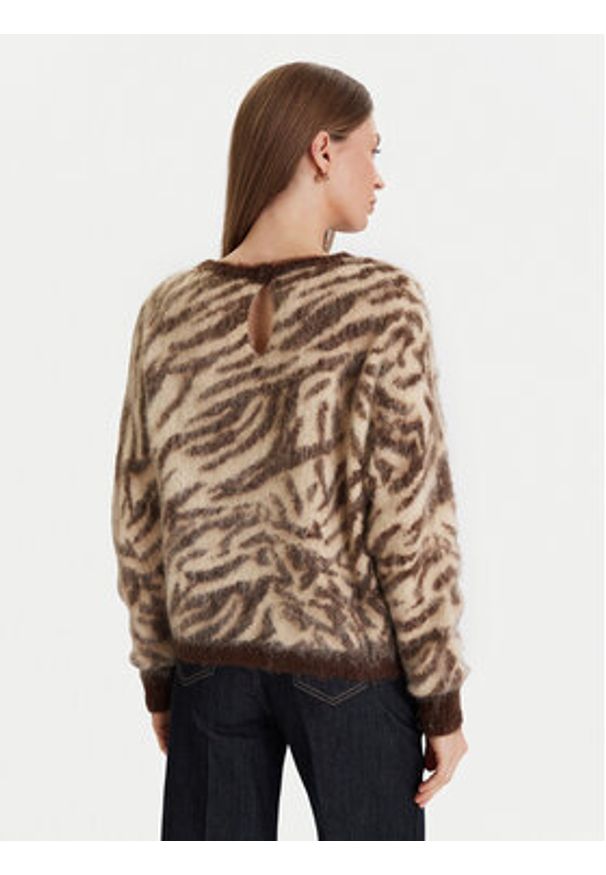 ViCOLO Sweter 55044F Brązowy Regular Fit. Kolor: brązowy. Materiał: syntetyk