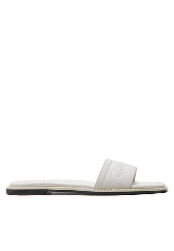 Calvin Klein Klapki Flat Slide He HW0HW01989 Biały. Kolor: biały. Materiał: materiał