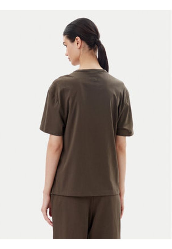 EA7 Emporio Armani T-Shirt 7W000098 AF12503 U6139 Brązowy Loose Fit. Kolor: brązowy. Materiał: bawełna