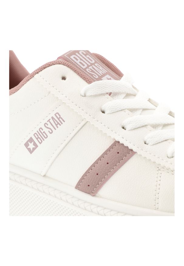 Big-Star - Białe Trampki Big Star Sportowe Obuwie Damskie Na Platformie. Okazja: na co dzień. Zapięcie: pasek. Kolor: biały. Materiał: syntetyk, materiał, tkanina, guma. Szerokość cholewki: normalna. Obcas: na platformie. Styl: sportowy