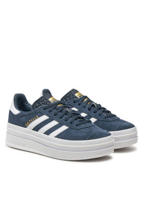 Adidas - adidas Sneakersy Gazelle Bold JQ7405 Granatowy. Kolor: niebieski. Materiał: zamsz, skóra. Model: Adidas Gazelle