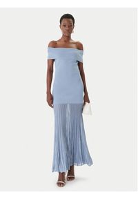 MICHAEL Michael Kors Sukienka dzianinowa MS683HGBFD Błękitny Slim Fit. Kolor: niebieski. Materiał: syntetyk #2