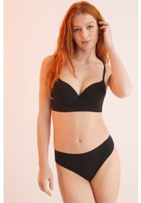 Women Secret - women'secret biustonosz SEAMLESS 3 kolor czarny gładki 5105022. Kolor: czarny. Wzór: gładki #3