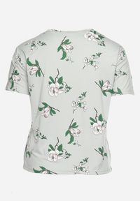 Born2be - Miętowy T-shirt Koszulka z Krótkim Rękawem w Kwiaty Henubia. Okazja: na co dzień. Kolekcja: plus size. Kolor: miętowy. Materiał: materiał. Długość rękawa: krótki rękaw. Długość: krótkie. Wzór: kwiaty. Styl: casual, elegancki #6