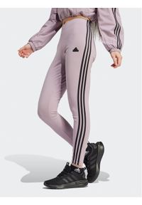 Adidas - adidas Legginsy Future Icons 3-Stripes IS3611 Fioletowy Slim Fit. Kolor: fioletowy. Materiał: bawełna #1