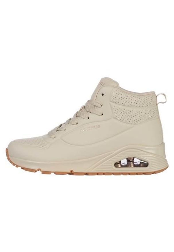 skechers - Buty do chodzenia damskie Skechers Stand High. Kolor: wielokolorowy, beżowy. Materiał: materiał, syntetyk. Szerokość cholewki: normalna. Sport: turystyka piesza