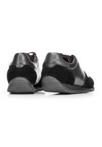 Wittchen - Męskie sneakersy z różnych skór czarne. Okazja: na co dzień. Nosek buta: okrągły. Kolor: czarny. Materiał: skóra, nubuk #3