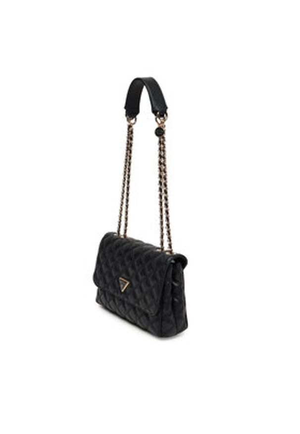 Guess Torebka Giully II HWQG96 73200 Czarny. Kolor: czarny. Materiał: skórzane