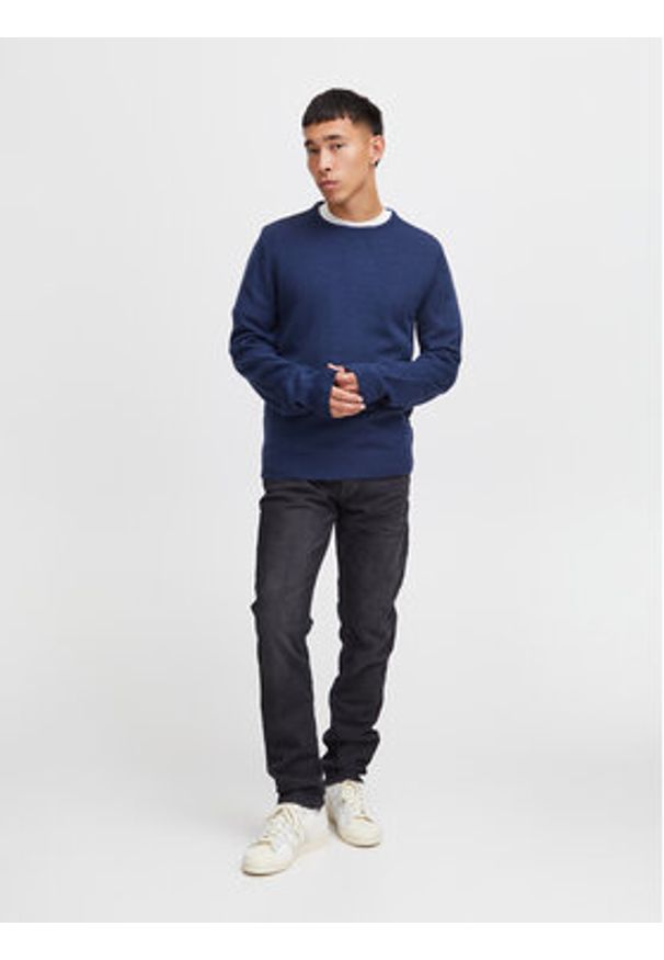 Blend Sweter 20716086 Granatowy Regular Fit. Kolor: niebieski. Materiał: syntetyk