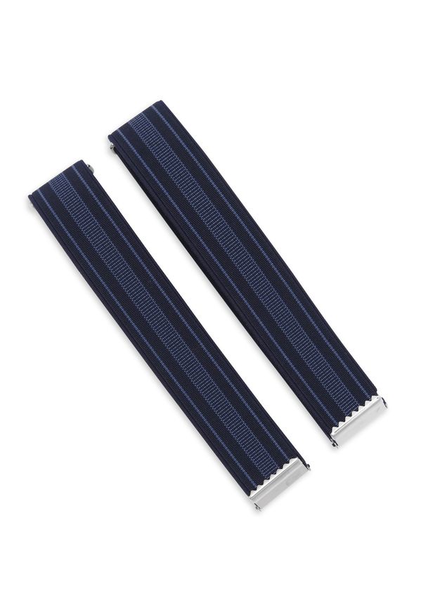 Modini - Granatowe opaski do rękawów koszuli - paski X12. Kolor: niebieski. Materiał: guma. Wzór: paski