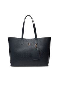TOMMY HILFIGER - Tommy Hilfiger Torebka Th Distinct Tote Mono AW0AW17195 Granatowy. Kolor: niebieski. Materiał: skórzane