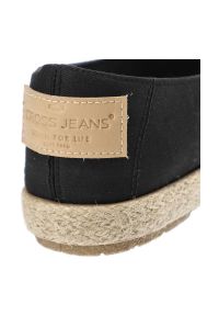 Czarne Espadryle Cross Jeans Wygodne Buty Damskie. Kolor: czarny. Materiał: materiał, skóra. Szerokość cholewki: normalna. Styl: elegancki, wakacyjny #6