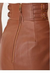 Elisabetta Franchi Spódnica skórzana GP-09Z-61E2-V890 Brązowy Regular Fit. Kolor: brązowy. Materiał: skóra #2