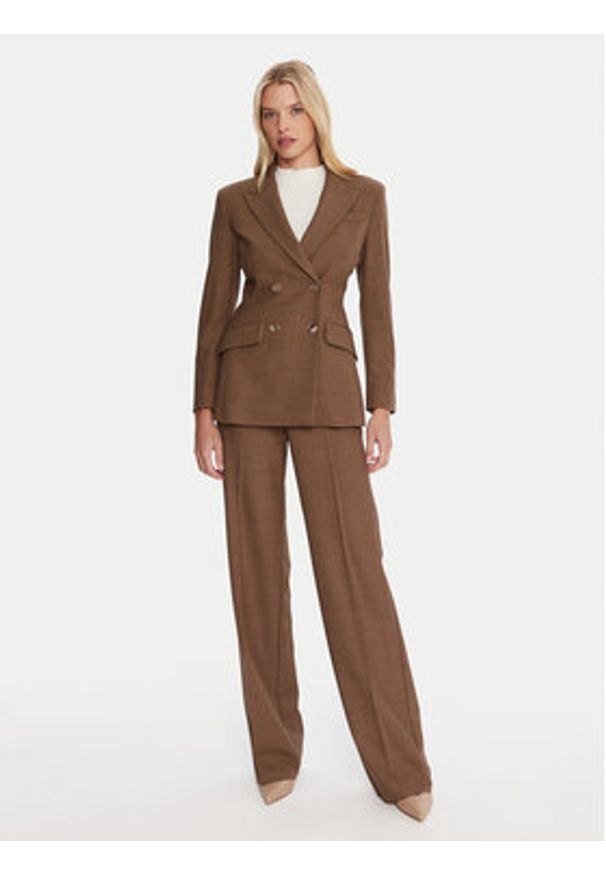 Marella Spodnie materiałowe Tales 2523136241 Beżowy Regular Fit. Kolor: beżowy. Materiał: wełna