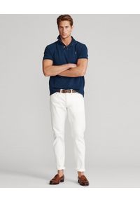 Ralph Lauren - RALPH LAUREN - Granatowa koszulka Slim Fit. Typ kołnierza: polo. Kolor: niebieski. Wzór: haft #3
