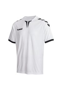 Koszulka piłkarska z krótkim rękawem męska Hummel Core SS Poly Jersey. Kolor: biały. Materiał: jersey. Długość rękawa: krótki rękaw. Długość: krótkie. Sport: piłka nożna
