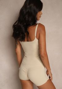 Renee - Beżowy Casualowy Top Halanissa. Okazja: na co dzień. Kolor: beżowy. Długość rękawa: na ramiączkach. Styl: casual #4
