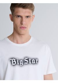 Big-Star - Koszulka męska bawełniana z nadrukiem biała Seddel 100. Okazja: na co dzień. Kolor: biały. Materiał: bawełna. Wzór: nadruk. Styl: casual, klasyczny, retro
