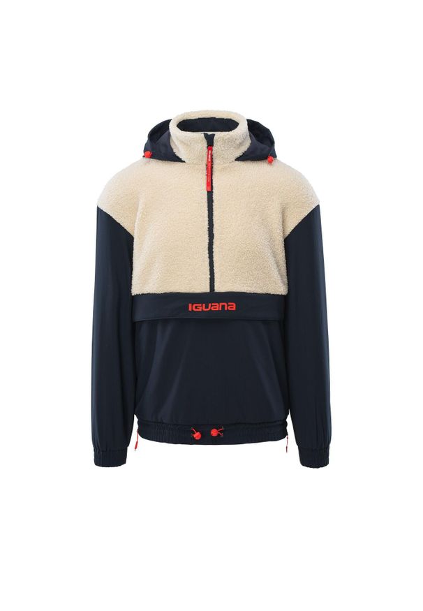 Iguana - Męska Bluza Z Kapturem. Typ kołnierza: kaptur. Kolor: niebieski, wielokolorowy, pomarańczowy. Styl: sportowy