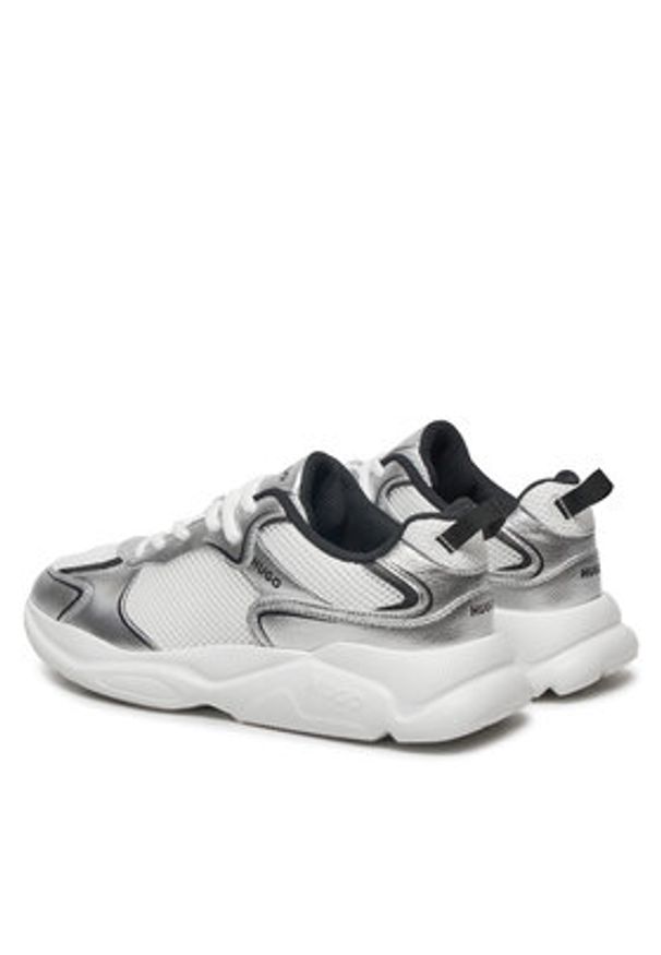 Hugo - HUGO Sneakersy Leon 50536308 Srebrny. Kolor: srebrny. Materiał: mesh, materiał