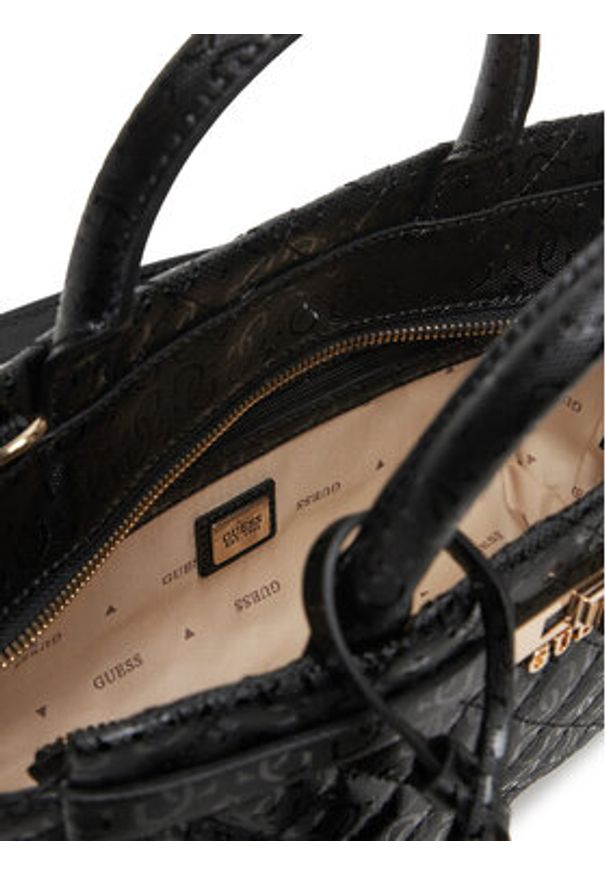 Guess Torebka Idra HWGG81 57050 Czarny. Kolor: czarny. Materiał: skórzane