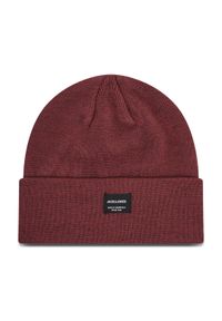 Jack & Jones - Jack&Jones Czapka Jacdna Beanie Noos 12092815 Bordowy. Kolor: czerwony. Materiał: materiał