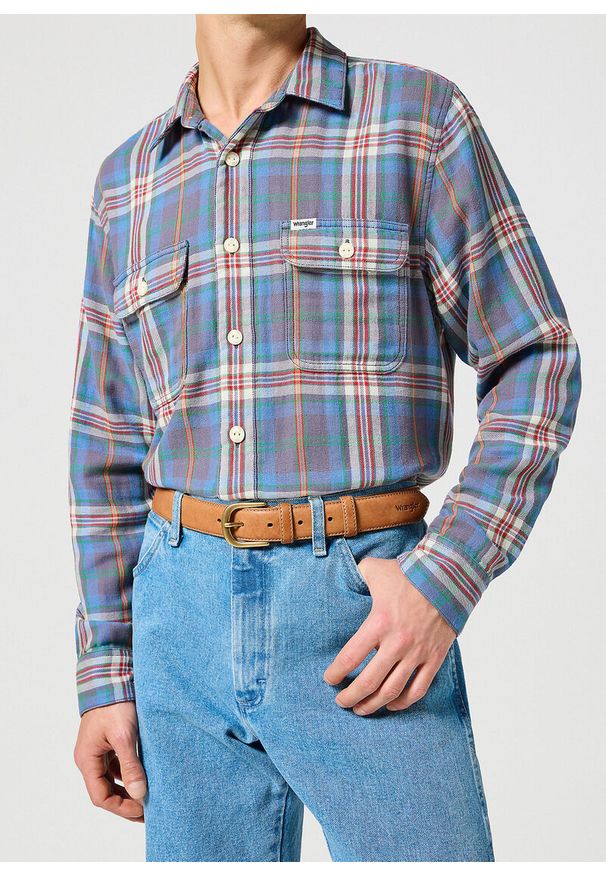 Wrangler - WRANGLER MĘSKI PASEK SKÓRZANY BOMBATO BELT DARK COGNAC 112358067 PREMIUM W0CL014422. Materiał: skóra. Wzór: paski. Styl: klasyczny