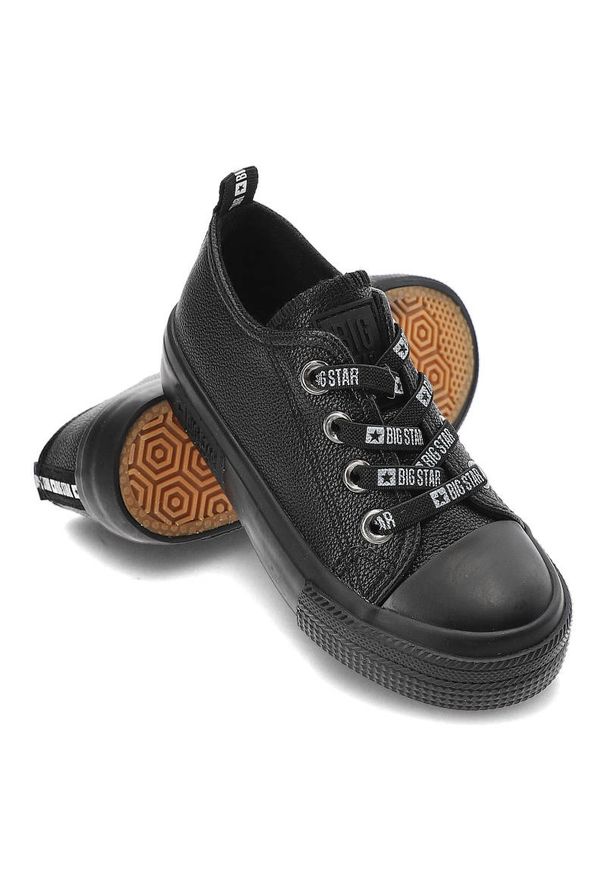 Big-Star - Czarne Trampki Big Star Wsuwane Buty Dziecięce. Zapięcie: bez zapięcia. Kolor: czarny. Materiał: skóra ekologiczna, materiał. Szerokość cholewki: normalna. Wzór: nadruk. Sezon: wiosna