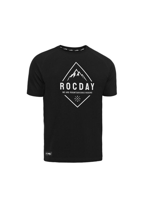 ROCDAY - Koszulka rowerowa MTB męska Rocday Peak Sanitized® z krótkim rękawem. Kolor: czarny. Długość rękawa: krótki rękaw. Długość: krótkie