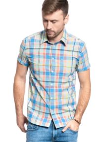 Wrangler - WRANGLER SS 1 PKT SHIRT MĘSKA KOSZULA GOSSAMER GREEN W5J14MG07 112130162