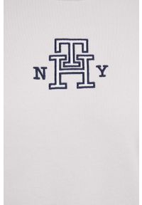 TOMMY HILFIGER - Tommy Hilfiger bluza bawełniana damska kolor beżowy melanżowa. Kolor: beżowy. Materiał: bawełna. Wzór: melanż. Styl: klasyczny #4