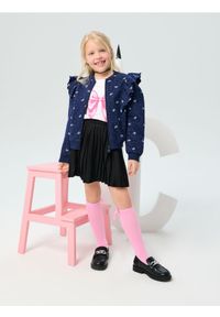 Sinsay - Bluza rozpinana z ozdobną falbanką - granatowy. Kolor: niebieski #1