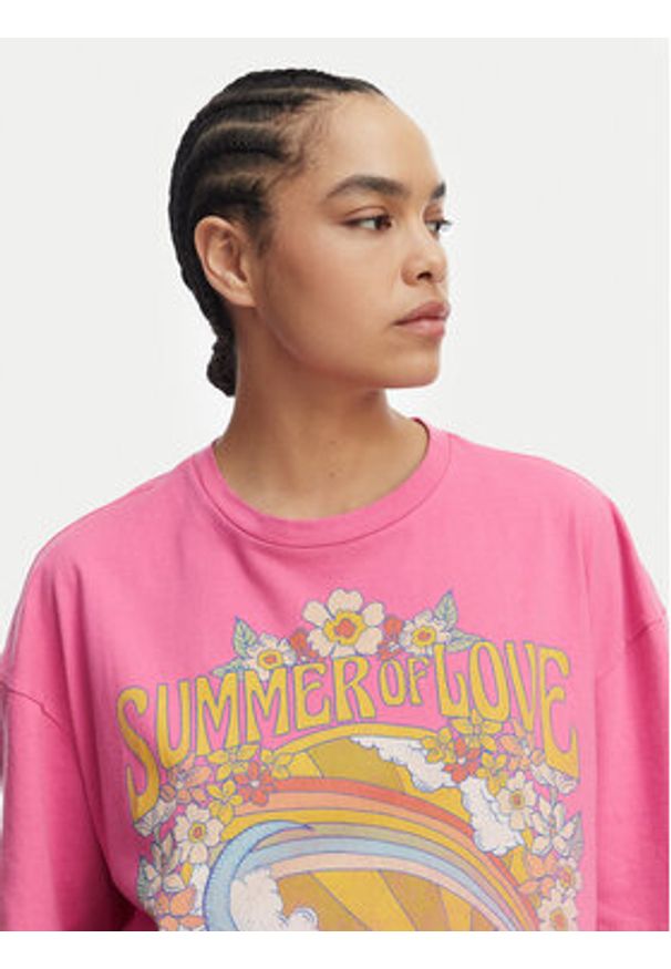 Billabong T-Shirt Summer Of Love EBJZT00592 Różowy Loose Fit. Kolor: różowy. Materiał: bawełna