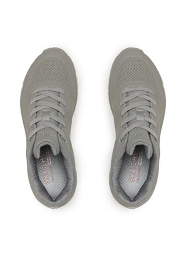 skechers - Skechers Sneakersy Uno Stand On Air 73690/GRY Szary. Kolor: szary. Materiał: skóra