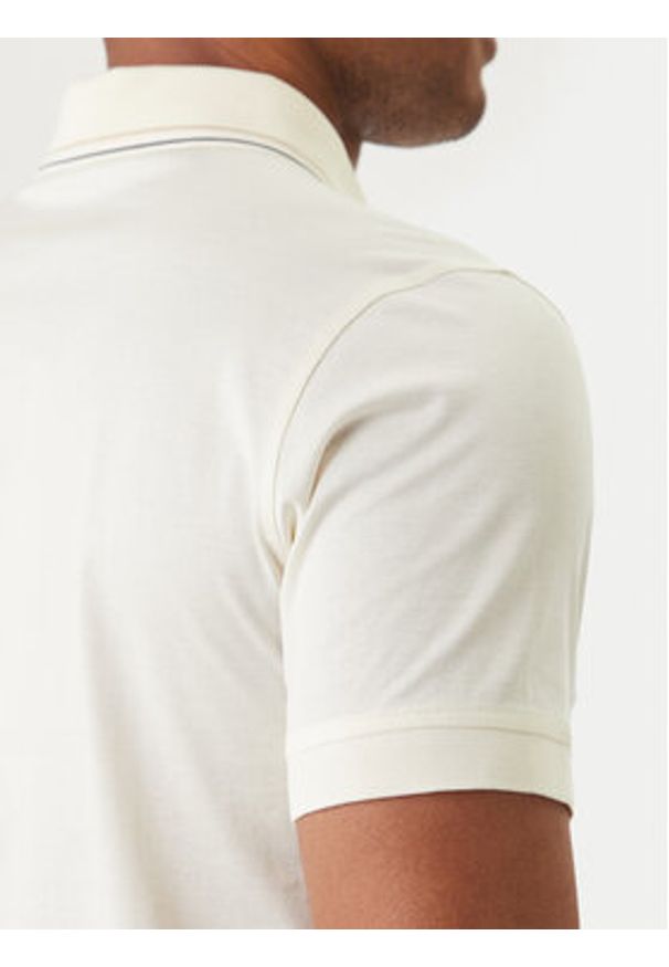 Karl Lagerfeld - KARL LAGERFELD Polo 745002 562200 Écru Regular Fit. Typ kołnierza: polo. Kolor: kremowy. Materiał: bawełna