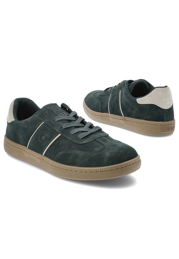 Big-Star - Zielone Sneakersy Big Star Sportowe Obuwie Męskie. Okazja: na co dzień. Zapięcie: sznurówki. Kolor: zielony. Materiał: materiał, guma. Szerokość cholewki: normalna. Sport: turystyka piesza